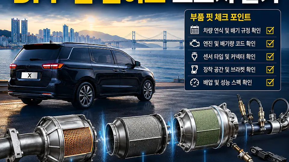 부산 올 뉴 카니발 자동차 촉매 택배구매 대조 포인트