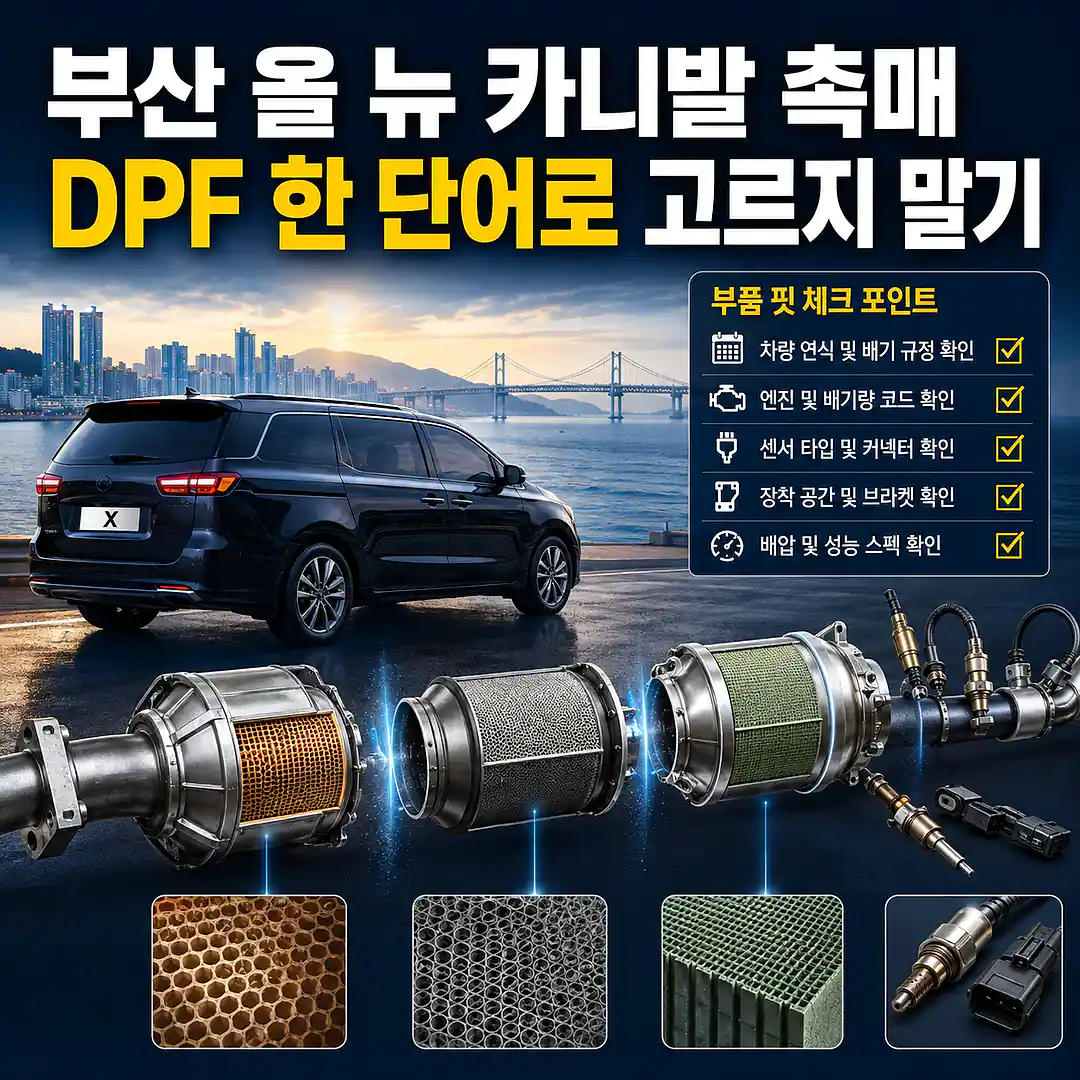 부산 올 뉴 카니발 자동차 촉매 택배구매, DPF라고만 적힌 견적으로 골라도 될까? 1대1 대표 썸네일